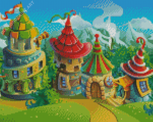 Aesthetic Fantasy Village Art Diamond Painting