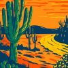 Aesthetic Sunset Saguaro National Park Diamond Painting