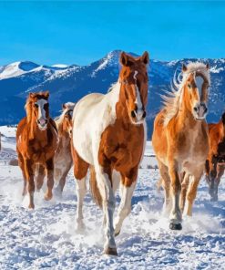 Aesthetic Winter Horses Diamond Painting