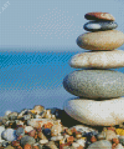 Aesthetic Beach Stones Illustration Diamond Painting