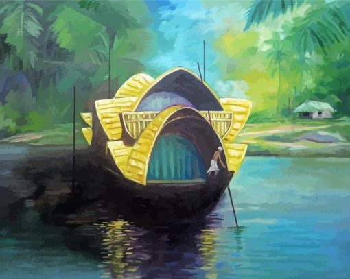 Aesthetic House Boat Diamond Painting