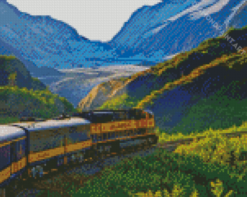 Alaska Railroad Train Tour Diamond Painting