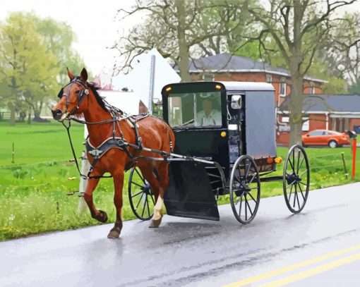 Amish Buggy Diamond Painting