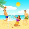 Beach Volleyball Art Diamond Painting