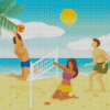 Beach Volleyball Art Diamond Painting