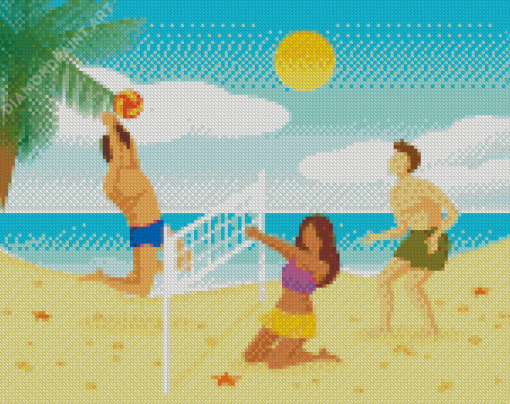 Beach Volleyball Art Diamond Painting