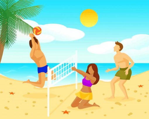 Beach Volleyball Art Diamond Painting