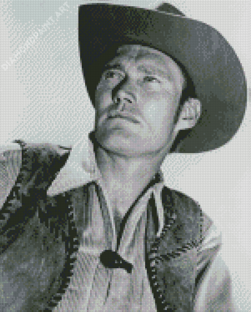 Black And white Chuck Connors Actor Diamond Painting