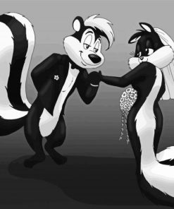 Black And White Pepe Le Pew Diamond Painting