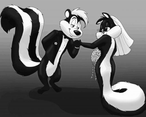 Black And White Pepe Le Pew Diamond Painting