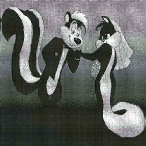 Black And White Pepe Le Pew Diamond Painting