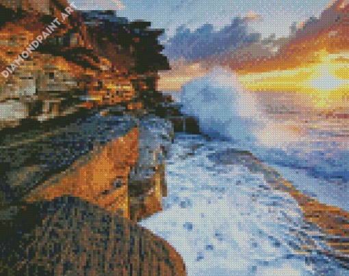 Clovelly Beach At Sunset Diamond Painting