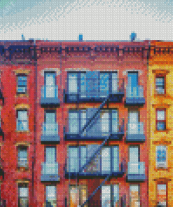 Colorful Buildings Williamsburg Diamond Painting