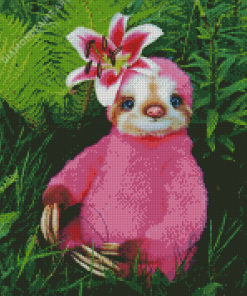 Cute Pink Sloth Diamond Painting