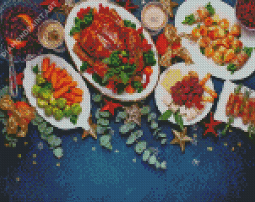 Delicious Christmas Dinner Table Diamond Painting