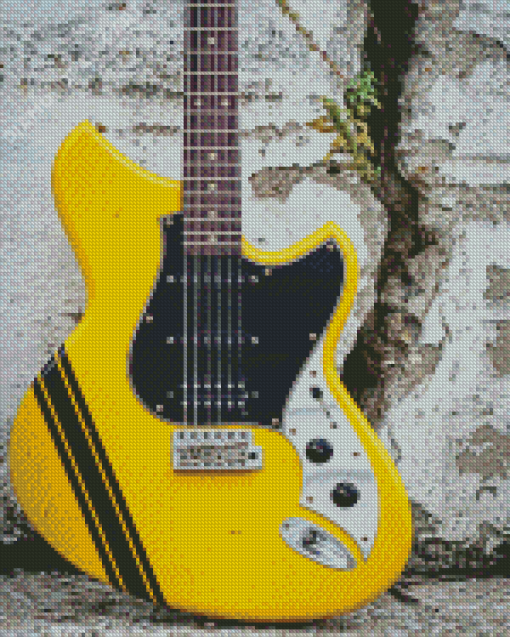 Electric Yellow Guitar Diamond Painting