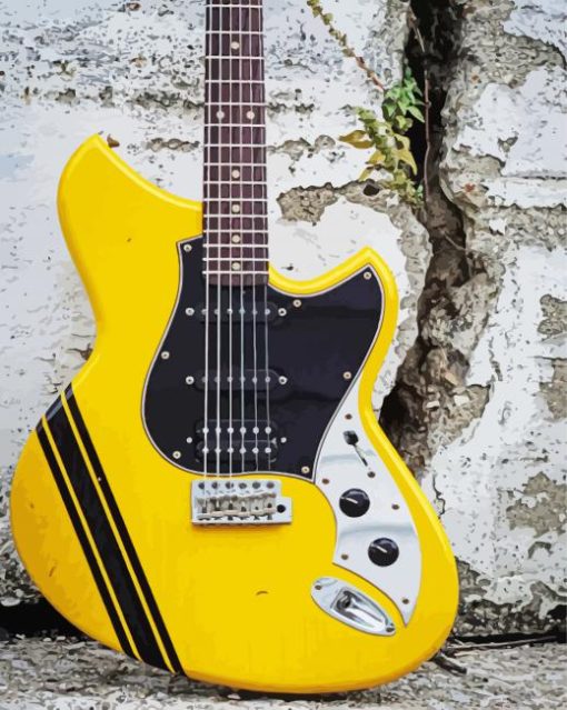 Electric Yellow Guitar Diamond Painting