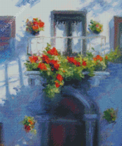 Flower Balcony Italy Art Diamond Painting