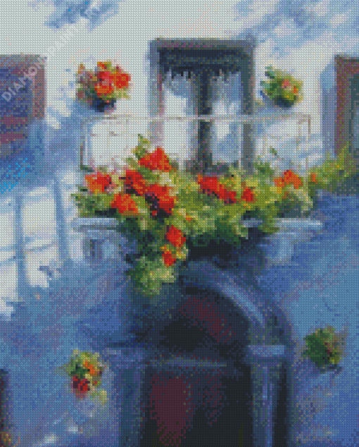 Flower Balcony Italy Art Diamond Painting