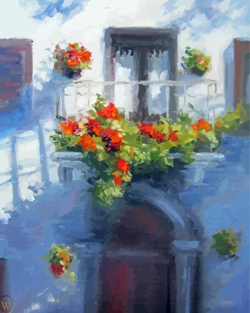 Flower Balcony Italy Art Diamond Painting