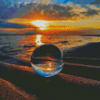 Glass Globe Beach Reflection Diamond Painting