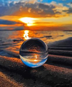 Glass Globe Beach Reflection Diamond Painting