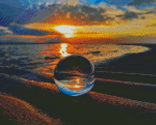 Glass Globe Beach Reflection Diamond Painting