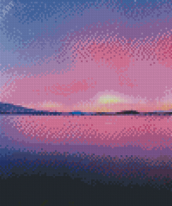 Lake Purple Aurora Diamond Painting