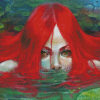 Mysterious Redhead Woman In The Water Diamond Painting