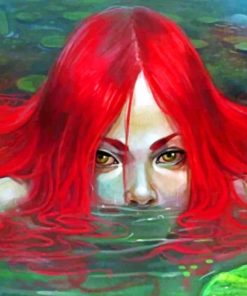 Mysterious Redhead Woman In The Water Diamond Painting