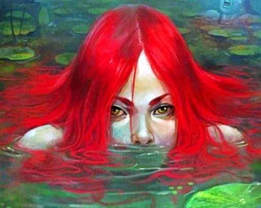 Mysterious Redhead Woman In The Water Diamond Painting