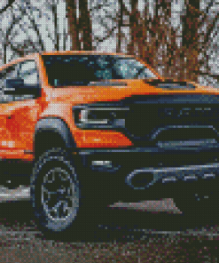 Orange Ram TRX In Snow Diamond Painting