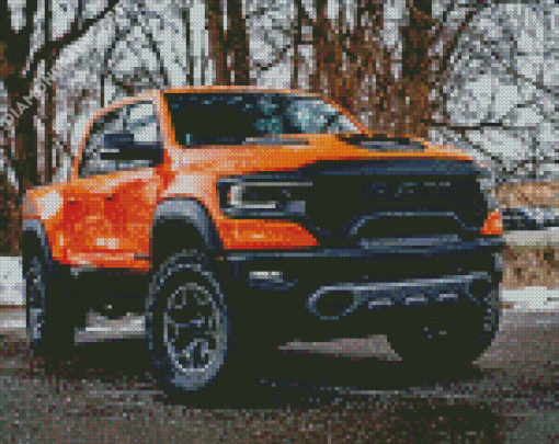 Orange Ram TRX In Snow Diamond Painting