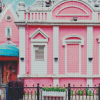 Pink Building Diamond Painting