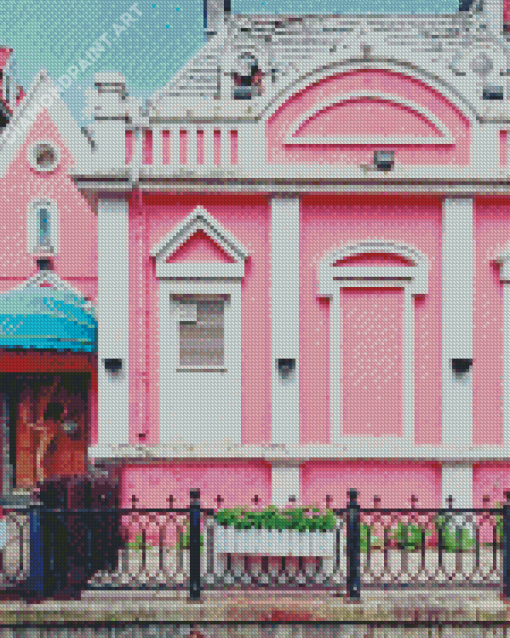 Pink Building Diamond Painting