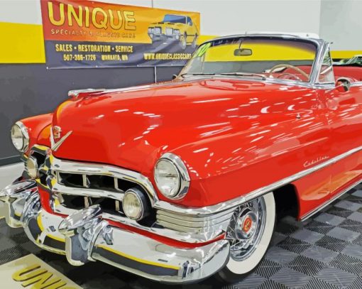 Red 1950s Cadillac Diamond Painting