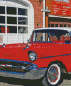 Red 1957 Chevy Art Diamond Painting