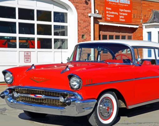 Red 1957 Chevy Art Diamond Painting