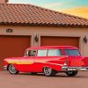 Red 1957 Chevy Art Illustration Diamond Painting