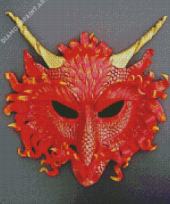 Red Dragon Mask Diamond Diamond Painting