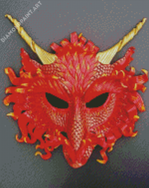 Red Dragon Mask Diamond Diamond Painting