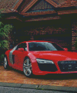 Red Audi Illustration Diamond Painting