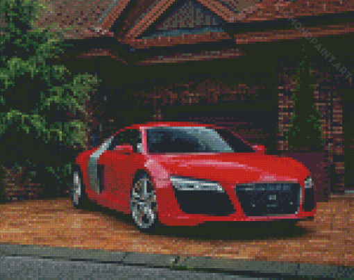 Red Audi Illustration Diamond Painting