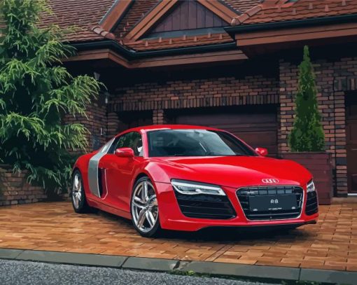 Red Audi Illustration Diamond Painting