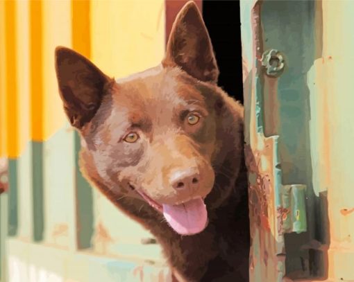 Red Dog Diamond Painting