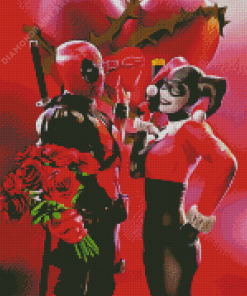 Romantic Harley And Deadpool Diamond Painting