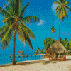 Tobago Beach Huts Diamond Painting