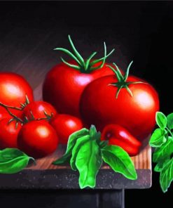 Tomatoes And Basil Still Life Diamond Painting