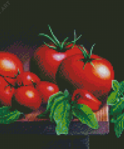 Tomatoes And Basil Still Life Diamond Painting