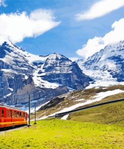 Train In Alps Railway Diamond